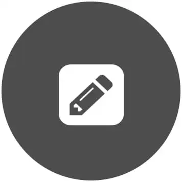 Cercle gris avec un crayon