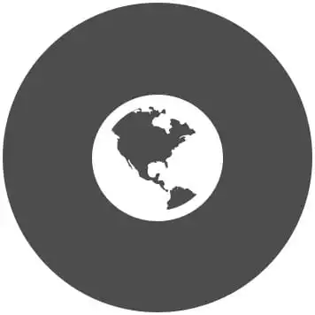 Cercle gris avec un globe blanc
