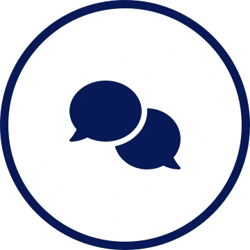 Dark blue comments icon on a white background