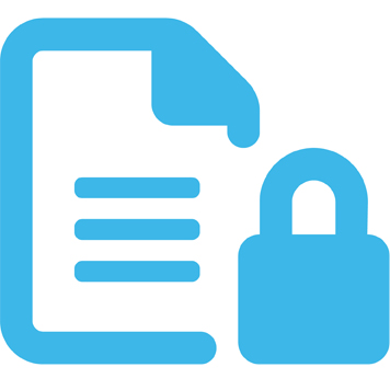 Icoon van een document met hangslot