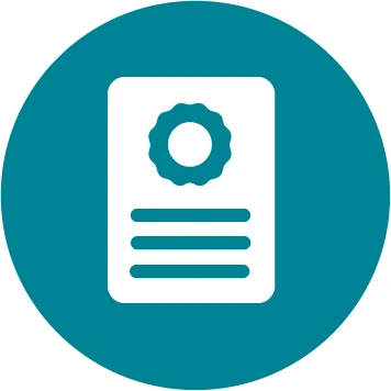 Wit certificaat in groene cirkel