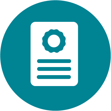 Wit certificaat in groene cirkel
