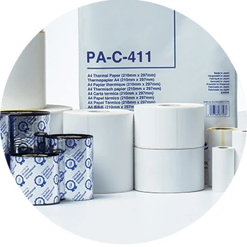 Brother supplies range photo with ribbons, labels and paper close up