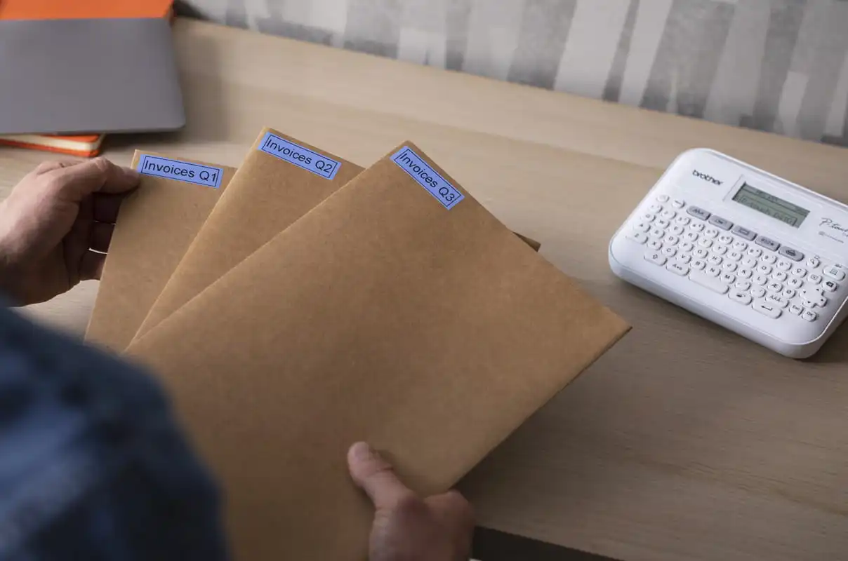 labelled documents inside folders in the office