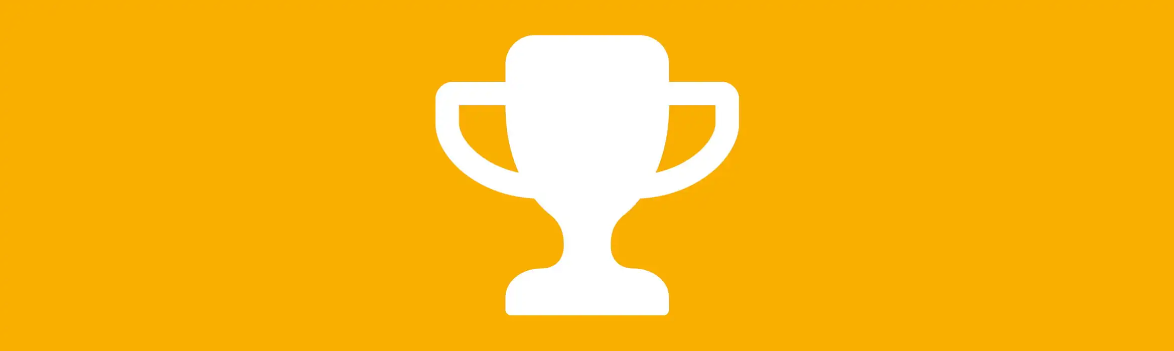 white trophy icon against an amber background