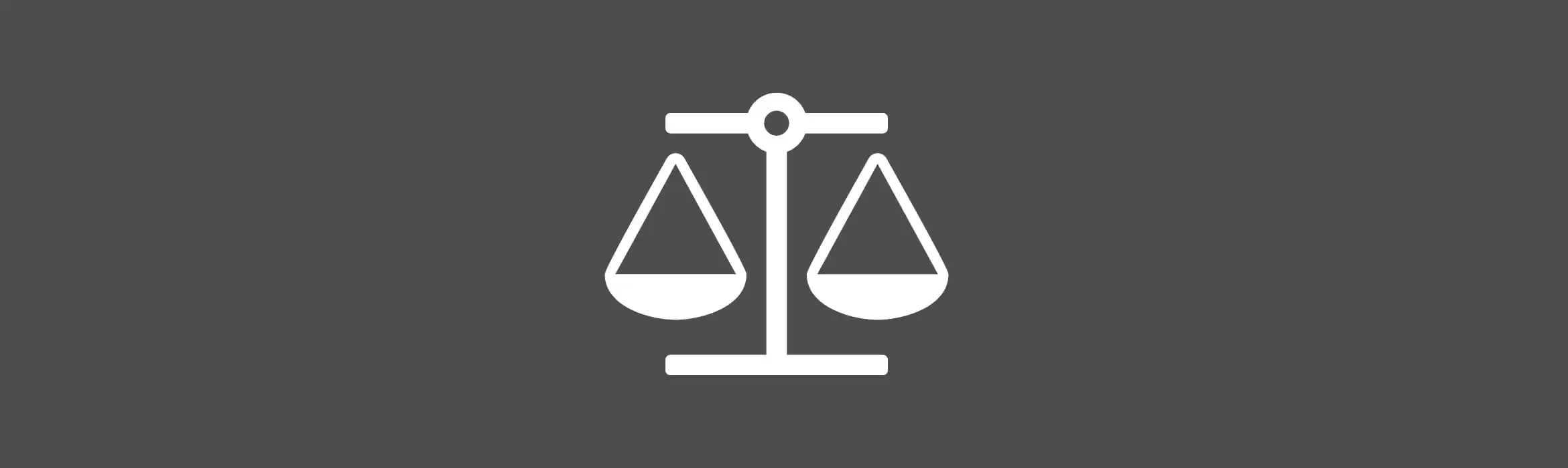 White balancing scales icon against a gray solid background