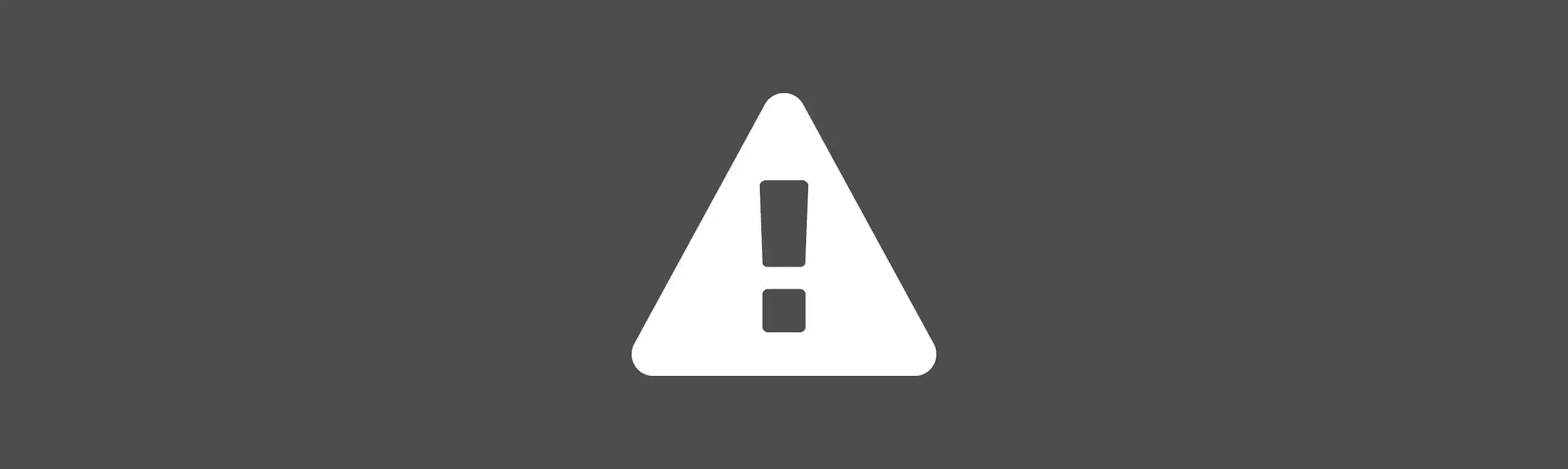 white hazard warning sign icon against an grey background