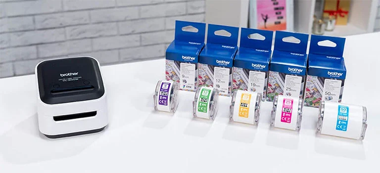 CZ labelrollen met VC-500W kleurenlabel printer