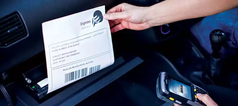 In vehicle printing of delivery note from Brother PJ thermal printer in glovebox